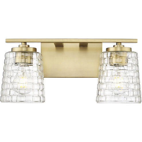 Saben 2 Light 15 inch Vintage Brass Vanity Light Wall Light